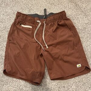Vuori Men's Athletic Shorts in Rust